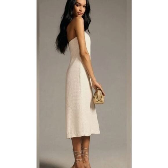 Anthropologie Forever That Girl White Sequin Midi Strapless Dress Small NWT - Picture 2 of 13